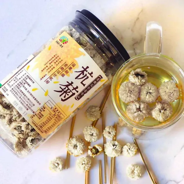 新北市農會真情食品館_【梁山水泊】手摘無毒白雪杭菊花 (45g/單罐裝)★產銷履歷★